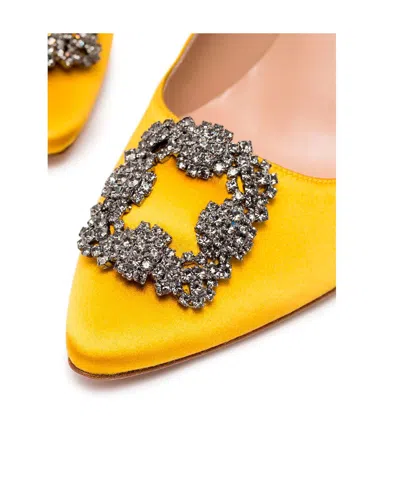Manolo Blahnik Crystal Buckle Pointed High Heels