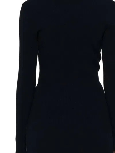 Jean Paul Gaultier Striped Mini Dress In Two In Black