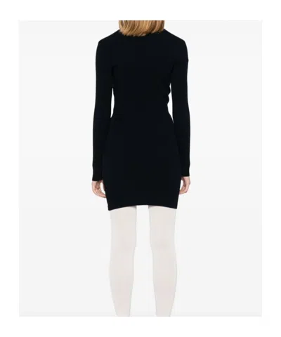 Jean Paul Gaultier Striped Mini Dress In Two In Black