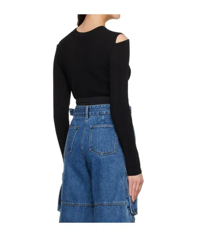 Juunj Openwork Slit Knit Sweater