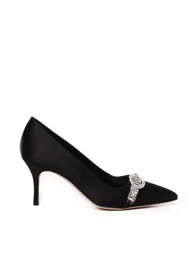 Manolo Blahnik Asapump Satin Pumps In Black