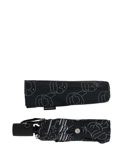 Karl Lagerfeld Black Logo Umbrella