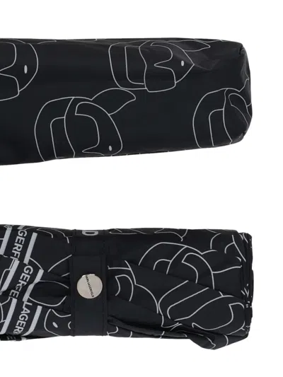 Karl Lagerfeld Black Logo Umbrella