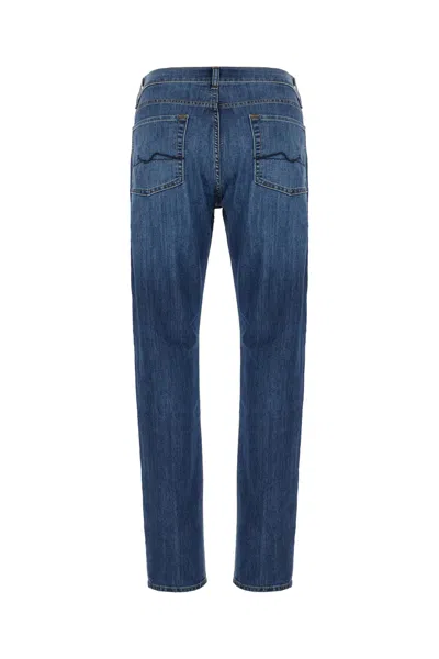 7 For All Mankind Luxe Performance Plus Slimmy Tapered Slim Fit Jeans In Deep Blue In Blue