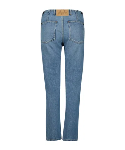 Moschino Belt Loop Denim Trousers In Blue