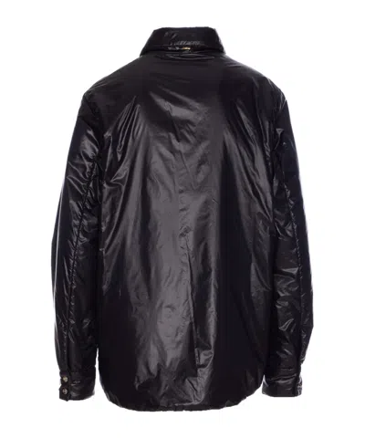 Herno Long Sleeved Press-stud Down Jacket In Black
