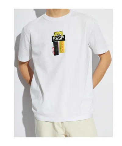 Iceberg Logo Patch Crewneck T-shirt In White