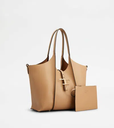 Tod's T Timeless Shopping Bag In Leather Small