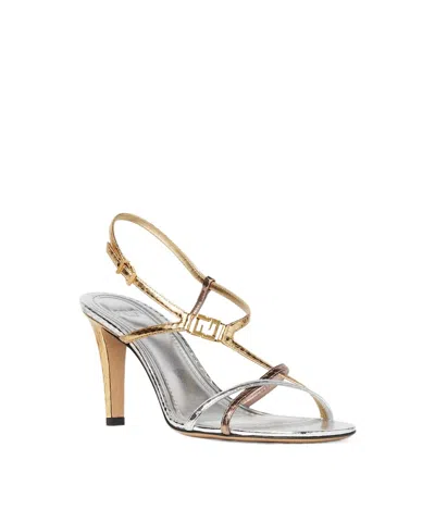 Fendi Ffold Multicolour Metallic Ayers High-heeled Sandals Shoes