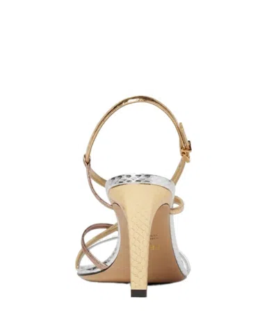 Fendi Ffold Multicolour Metallic Ayers High-heeled Sandals Shoes