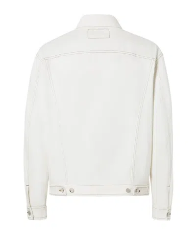 Fendi Logo Patch Oversized Jeans Jacket In White