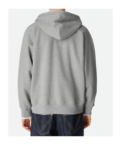 Bottega Veneta Cotton Fleece Zip Hoodie In Gray