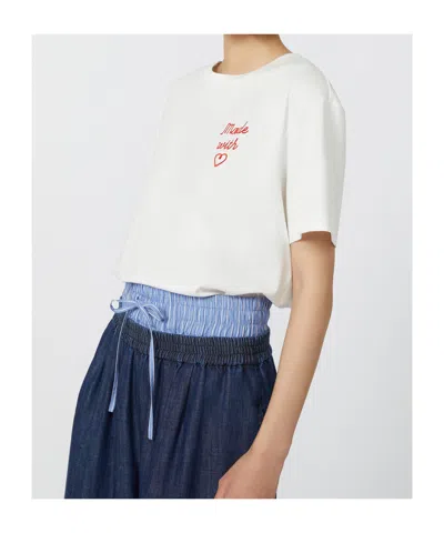 Weekend Max Mara Acline Jersey Short Sleeved T-shirt In White