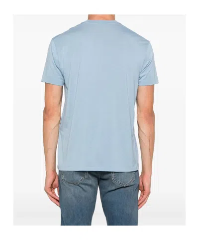 Tom Ford Crew Neck Cotton Blend T-shirt In Blue