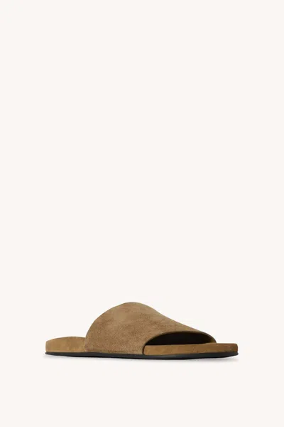 The Row Hugh Suede Sandals In Brown