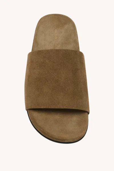 The Row Hugh Suede Sandals In Brown