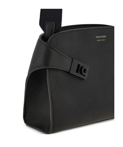 Ferragamo Black Messenger Bags Men In Red