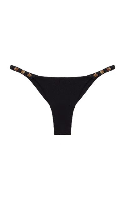 Vix Milos Beaded Bikini Bottom In Black