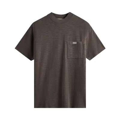 Pre-owned Kith Mock Neck Jfk Pocket Tee 'overcast' In Brown