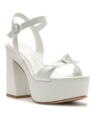 Alexandre Birman Clarita Flare Platform Bridal Sandals In White