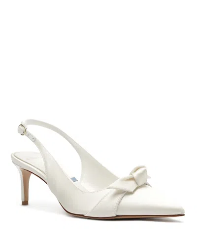 Alexandre Birman Classic Clarita Satin Slingback Pumps In White