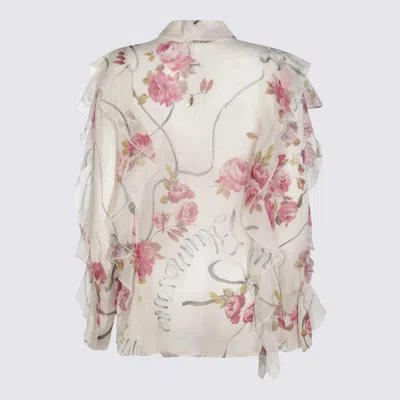 Blumarine Women Floral Silk Chiffon Shirt
