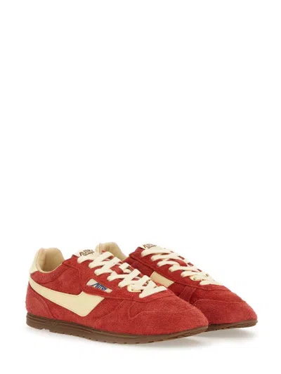 Autry Windspin Sneakers In Suede And Parrot And Rutabaga Leather In Red