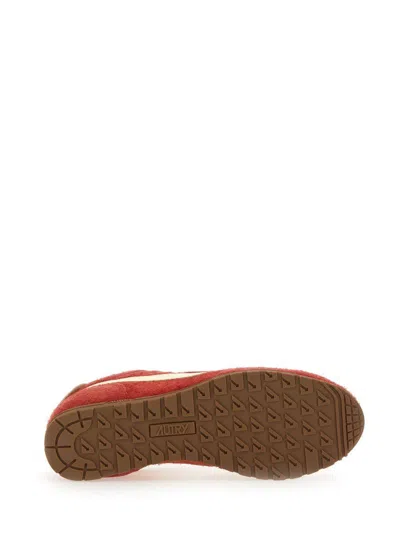 Autry Windspin Sneakers In Suede And Parrot And Rutabaga Leather In Red