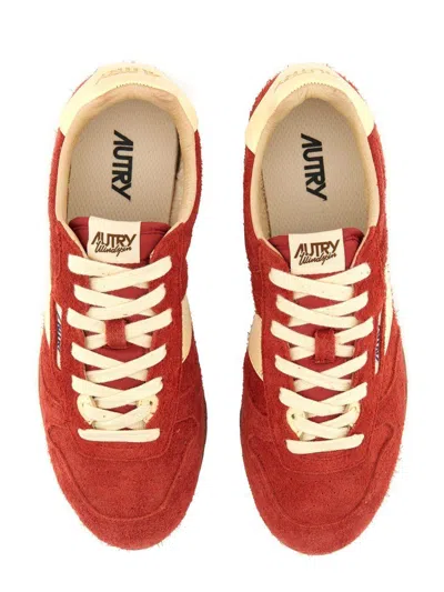 Autry Windspin Sneakers In Suede And Parrot And Rutabaga Leather In Red