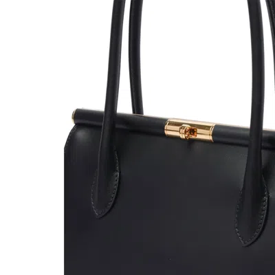 Dolce & Gabbana Black Leather Top Handle Bag