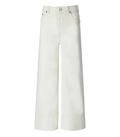 Ganni White Cropped Jeans In White