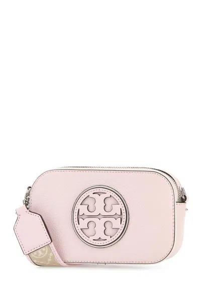 Tory Burch Miller Patent Border Mini Crossbody Bag Pale Pink In Pink