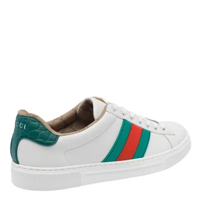 Gucci Ace Web Detailed Sneakers In White
