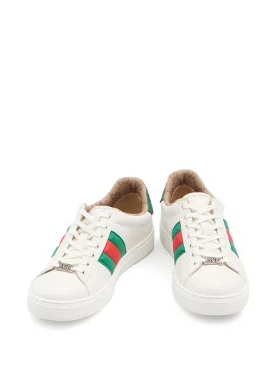 Gucci Ace Web Detailed Sneakers In White