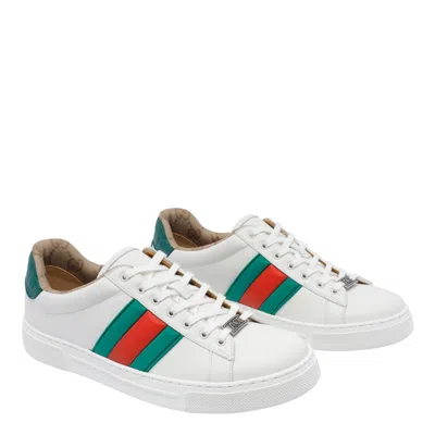 Gucci Ace Web Detailed Sneakers In White