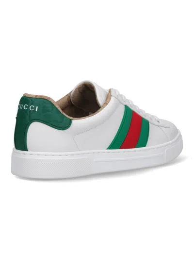 Gucci Ace Web Detailed Sneakers In White