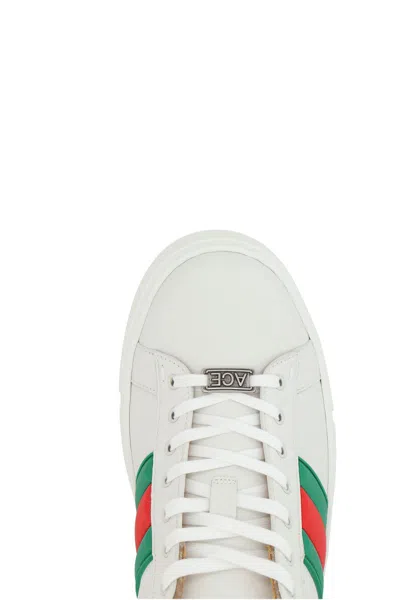 Gucci Ace Web Detailed Sneakers In White