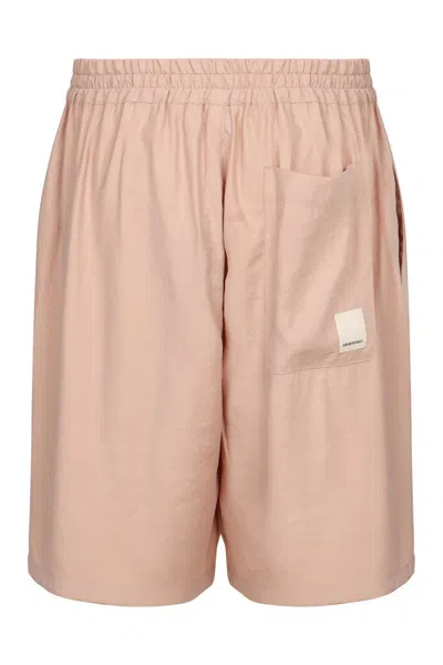 Emporio Armani Soft-touch Modal Bermuda Shorts With Peace-inspired Print