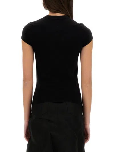 Rick Owens Black Cotton T-shirt In Black