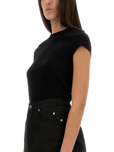 Rick Owens Black Cotton T-shirt In Black