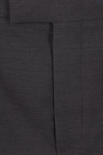 Gucci Wool Pant With Front Pleats And Side Slits In Black