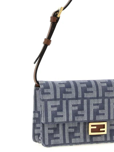 Fendi Portafoglio In Denim Ricamato  Donna