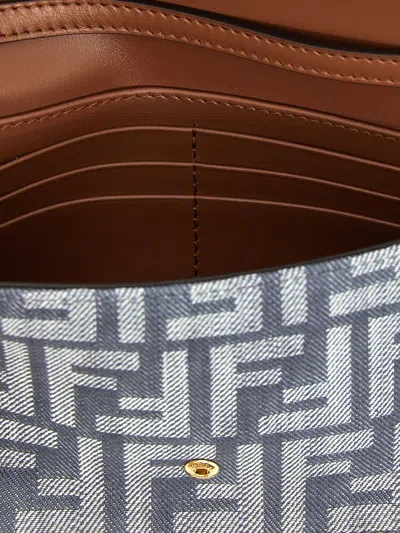Fendi Portafoglio In Denim Ricamato  Donna