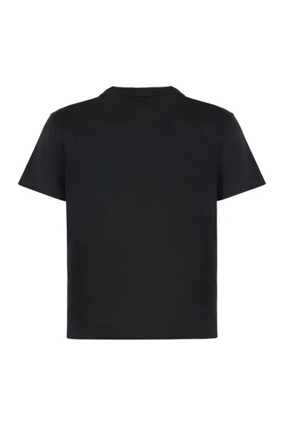 Alexander Wang Puff Logo Cotton Jersey Shrunken T-shirt Clothing In Black