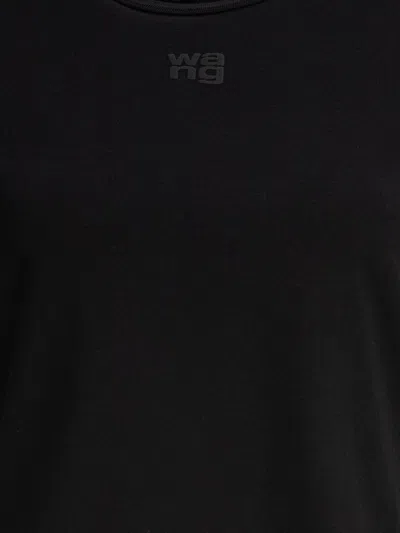Alexander Wang Puff Logo Cotton Jersey Shrunken T-shirt Clothing In Black