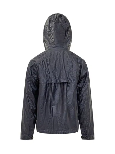 C.p. Company Goggle Waxed Jacket In Blue