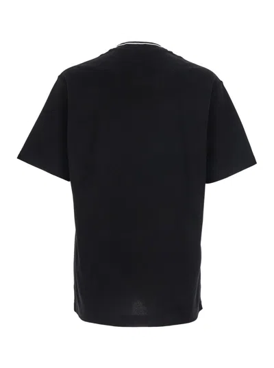 Dolce & Gabbana Black Crewneck T-shirt With Logo Embroidery On The Front In Black