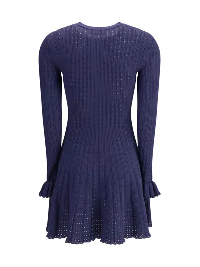 Self-portrait Self Portrait Women Perforated Knit Short Dress With Removable Lace Brooch
