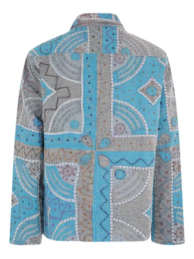 Kartik Research Patchwork-embroidered Jacket In Blue