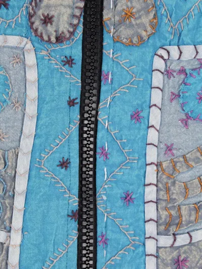 Kartik Research Patchwork-embroidered Jacket In Blue